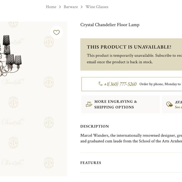 Christofle JARDIN D’EDEN 71 11 040 08 Clear Crystal Lampshade New in Box - Picture 5 of 11